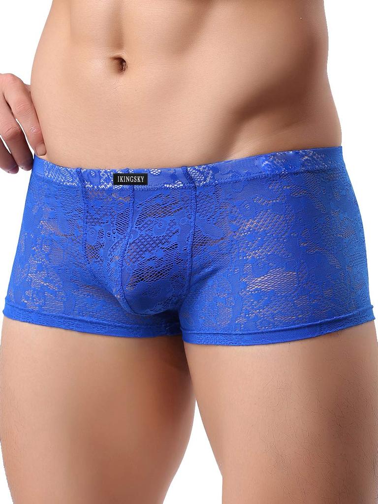 Sexy Boxer Soft Breathable Inner Low Rise 3D Sewing Underwear 6 Colors [iKingsky] Men's Men's (S,