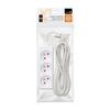Home Extension Cord, 3 Sockets, 5 , with Grounding, White