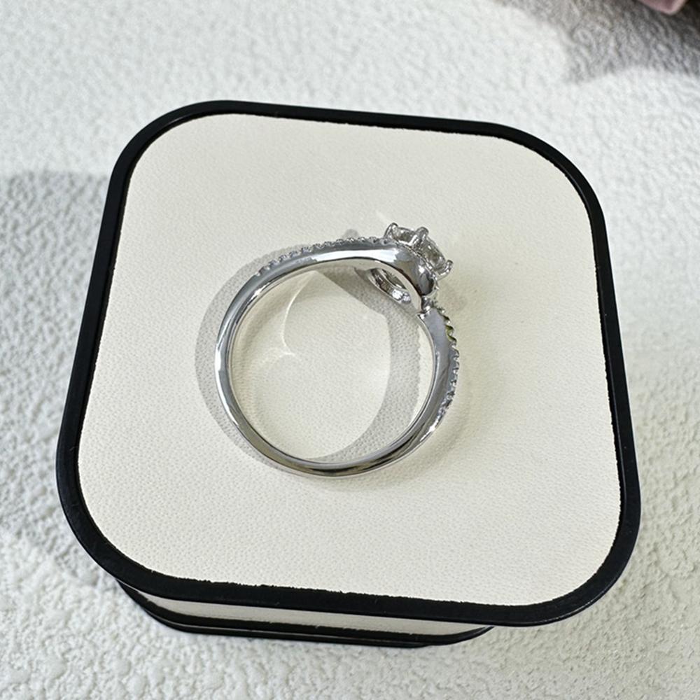 Vinregem Klassischer 100% 925 Sterlingsilber 3EX VVS1 D Farbe Rundschliff 6 MM 0,8CT Echte Moissanit Diamanten Ring Hochzeit Verlobung Feiner Schmuck Geschenke