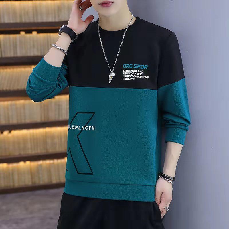 New Style Sweater Men'S Spring And Autumn Men'S Long Sleeved T-Shirt Pullover Round Neck Casual Bottoming Shirt Youth Trend Men'S Top