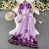 European Retro Single-Breasted Lapel Shirt & High-Waisted Pleated Skirt Set