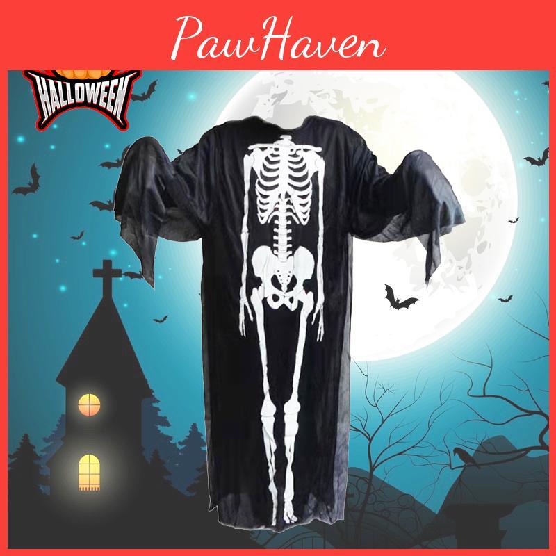 Skeleton Ghost Halloween Cosplay Costume Fancy Dress Party Children Adult Set