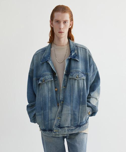 Vtwo Oversized Washed Denim Jacket_Blue