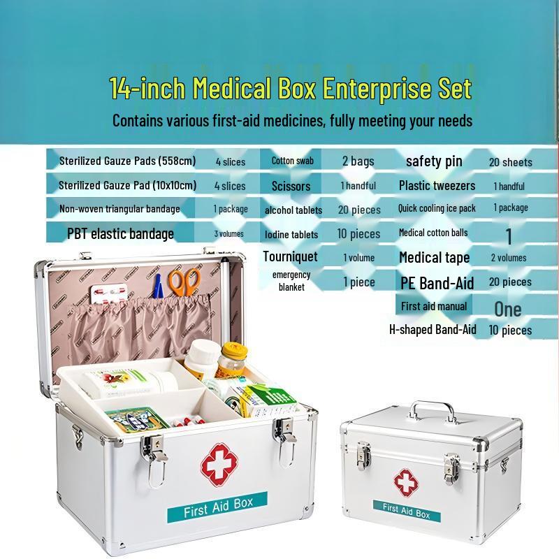 Jinlongxing 14-inch Aluminum First Aid Kit
