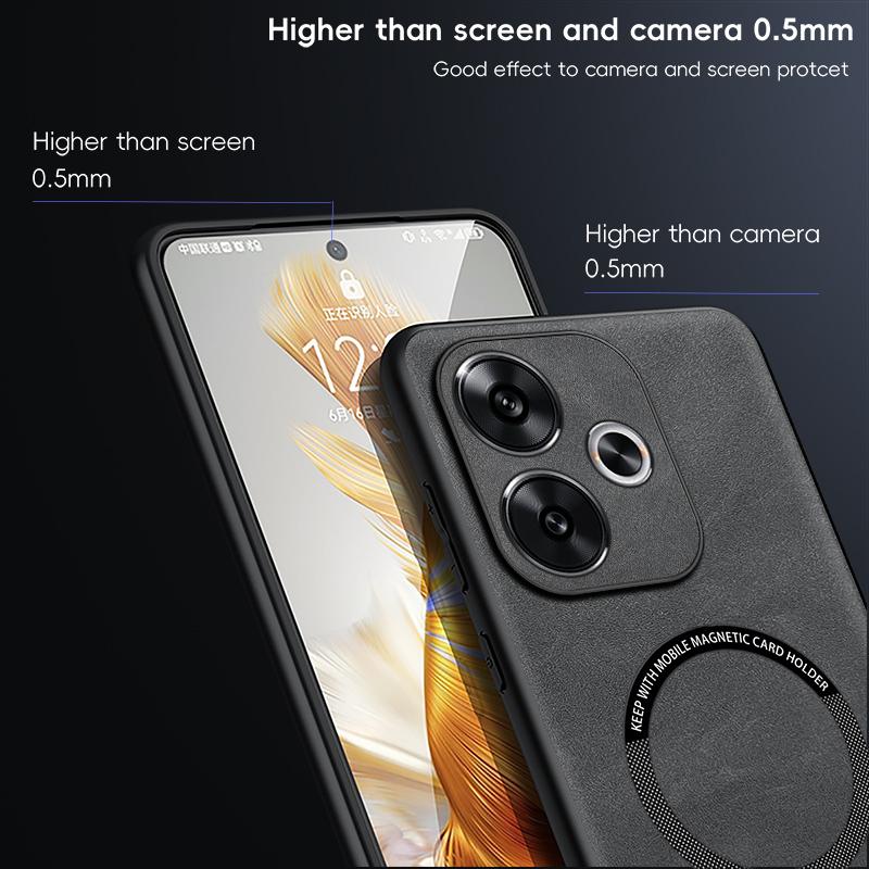 Magnetic Case For POCO F6 X6 Pro Luxury Leather Frosted Hard Back Cover For POCO X7 F5 X5 Pro Shockproof Bumper For POCO X6 Pro