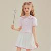 Hellokitty Girls Summer Suit 2025 New Style Lapel Short-Sleeved Shirt and Short Skirt Two-Piece Set for Middle and Large Children
