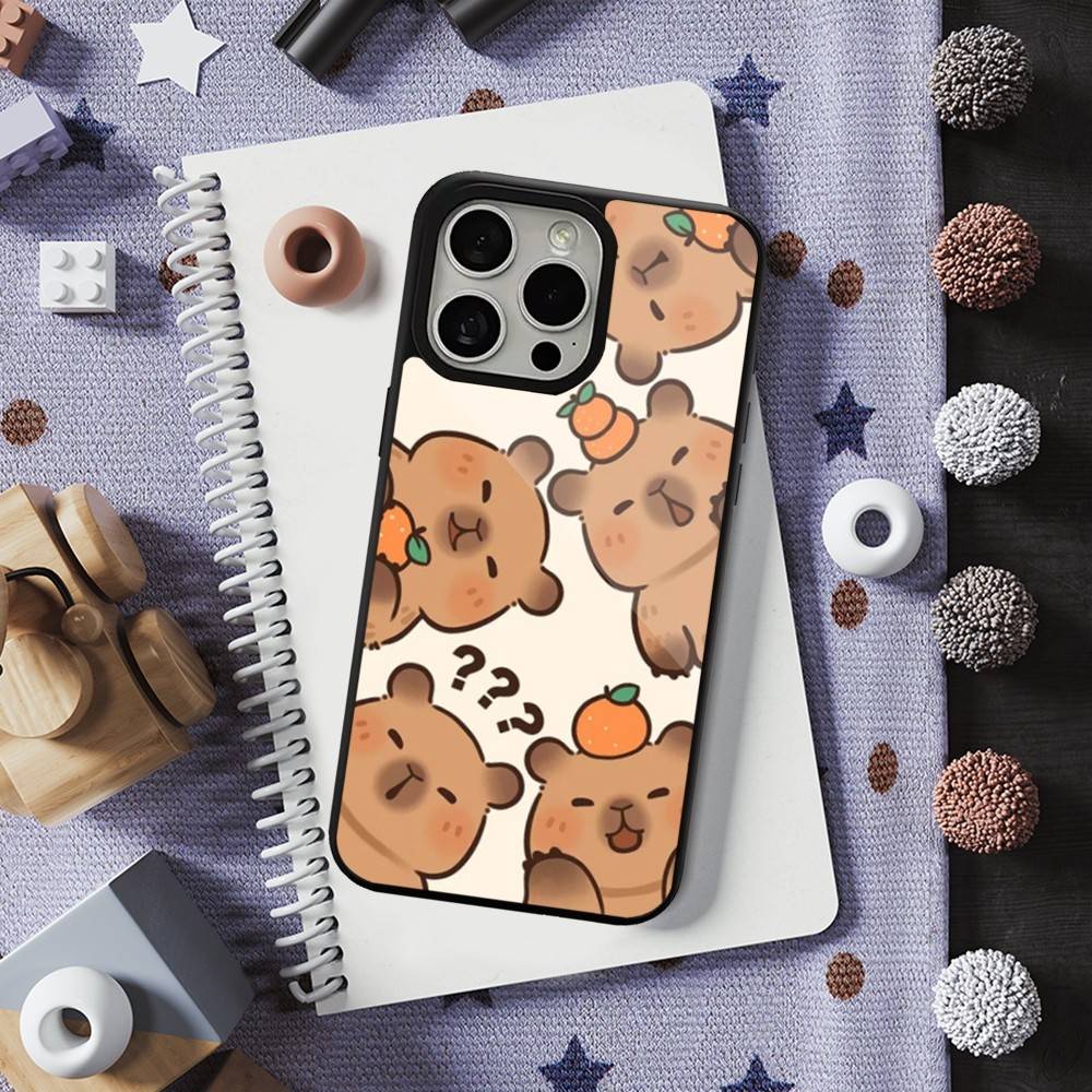 Cute Cartoon Capybara For iPhone 12,Pro,16,15,Mini,13,17,Max,11,14,Plus,For Magsafe,Magnetic Wireless Charging Case