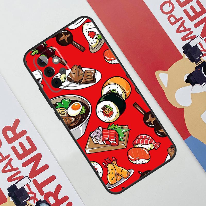 Kawaii Sushi Crowd Case For Samsung Galaxy A36 A35 A55 A06 A16 A26 A56 A53 A32 A52 A33 A13 A14 A34 A54 A17 A15