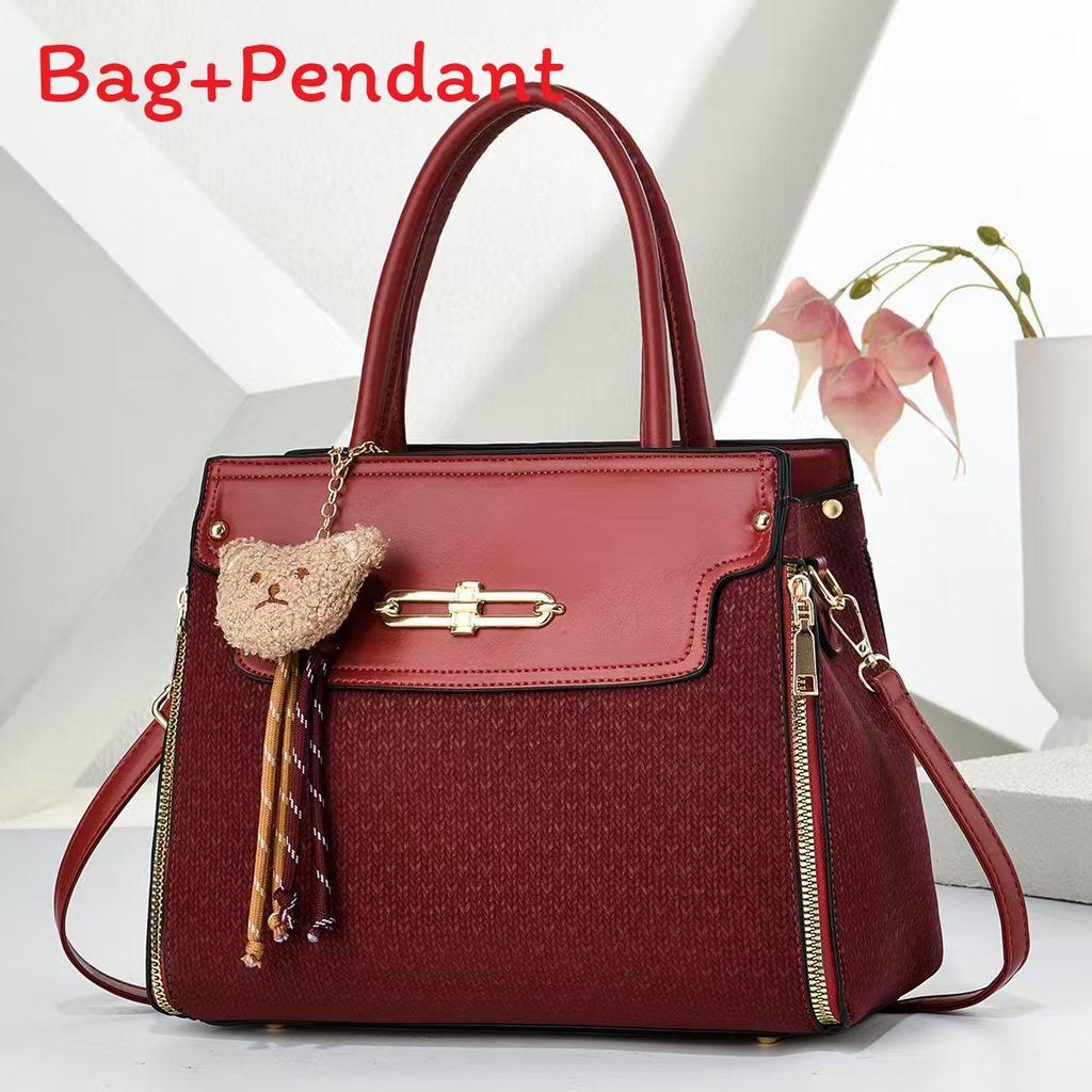 

Pu Bag For Women Large Capacity With Zipper Closure For Daily Use червоний