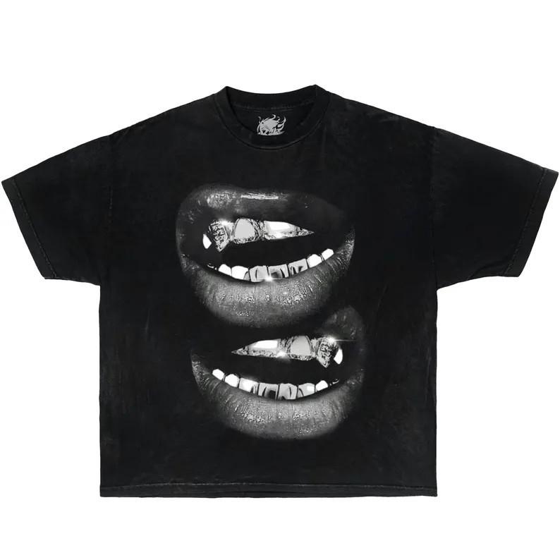 T-shirt Boxy Grafica Bocca Zanna Sorridente, oversize, grafica, t-shirt, streetwear
