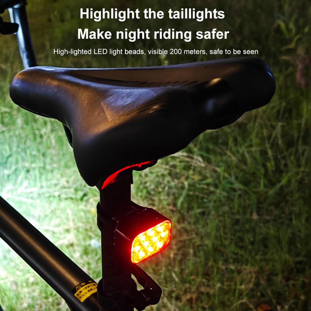 LED Bike Handlebar Flashlight USB Rechargeable Outdoor Bike Headlight Waterproof Safety Warning Taillight Cycling Tail Lamp