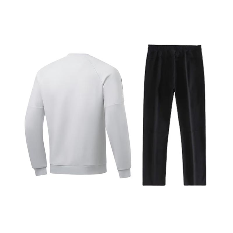 Li Ning Logo Print Spliced Comfortable Skin-Friendly Breathable Round Neck Pullover Long Sleeve Sweatshirt Casual Sports Set AWDU95-2-AKL81-1