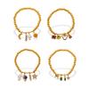 Retro Premium Sense · DIY Love Star Moon Pendant Gold Bead Bracelet Stainless Steel Gold Plated Jewelry