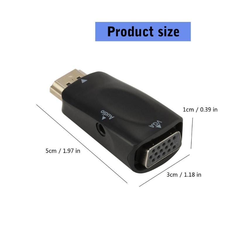 Highly Speed HDTV to VGA Converter Supports 1080P Full Clear Audios Cable for Projectors Display MultiScreens Adapter
