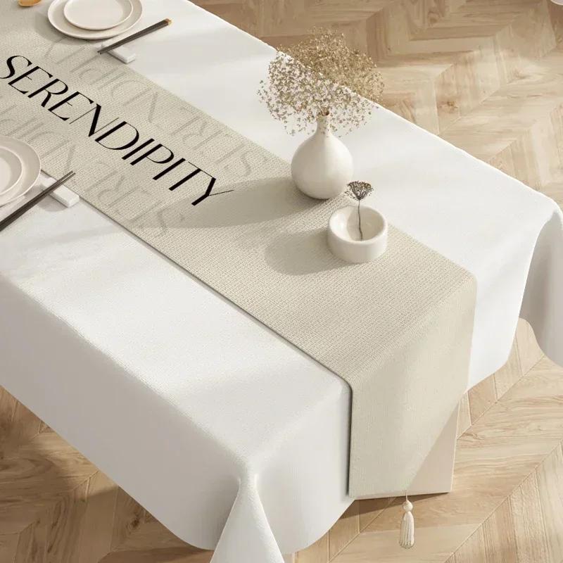 Cotton  Linen Tea Table Decoration Table Flag Light Luxury High-end Cover Cloth Dinner Side Cabinet Countertop Cushion Cloth
