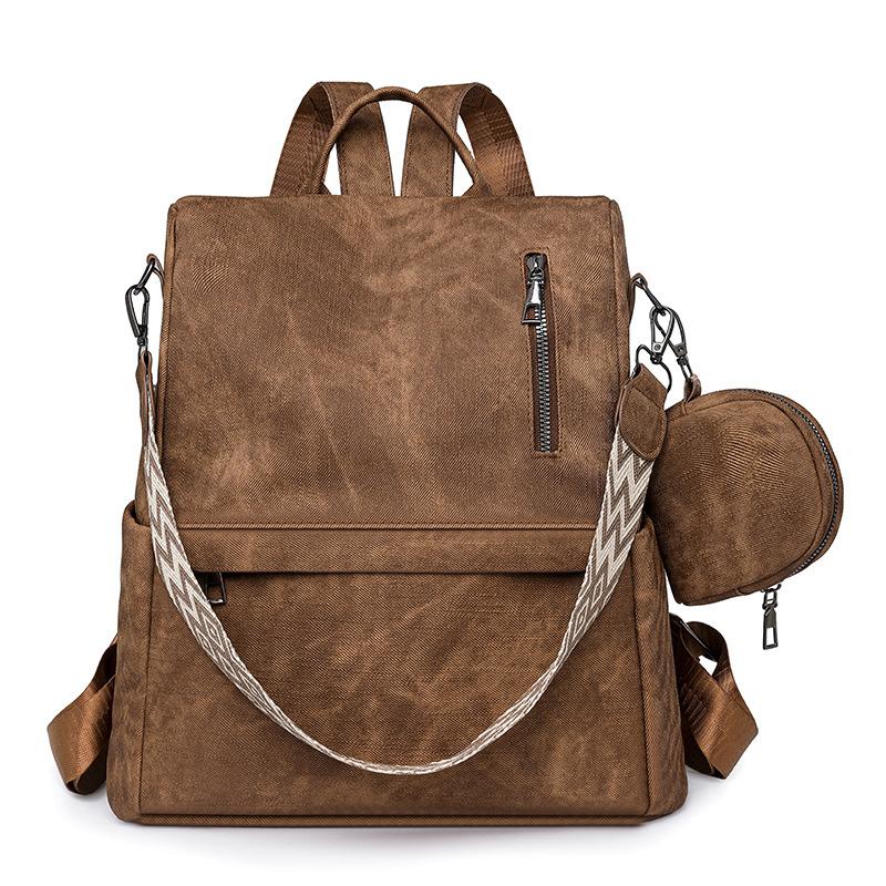 

Модный женский рюкзак с популярными принтами, Стильный женский рюкзак, Большая вместимость, Легкая и универсальная одноплечевая сумка коричневый