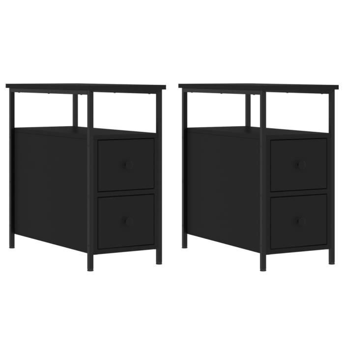 VidaXL Bedside Tables 2 Pcs Black 30x60x60 Cm Engineered Wood 826064