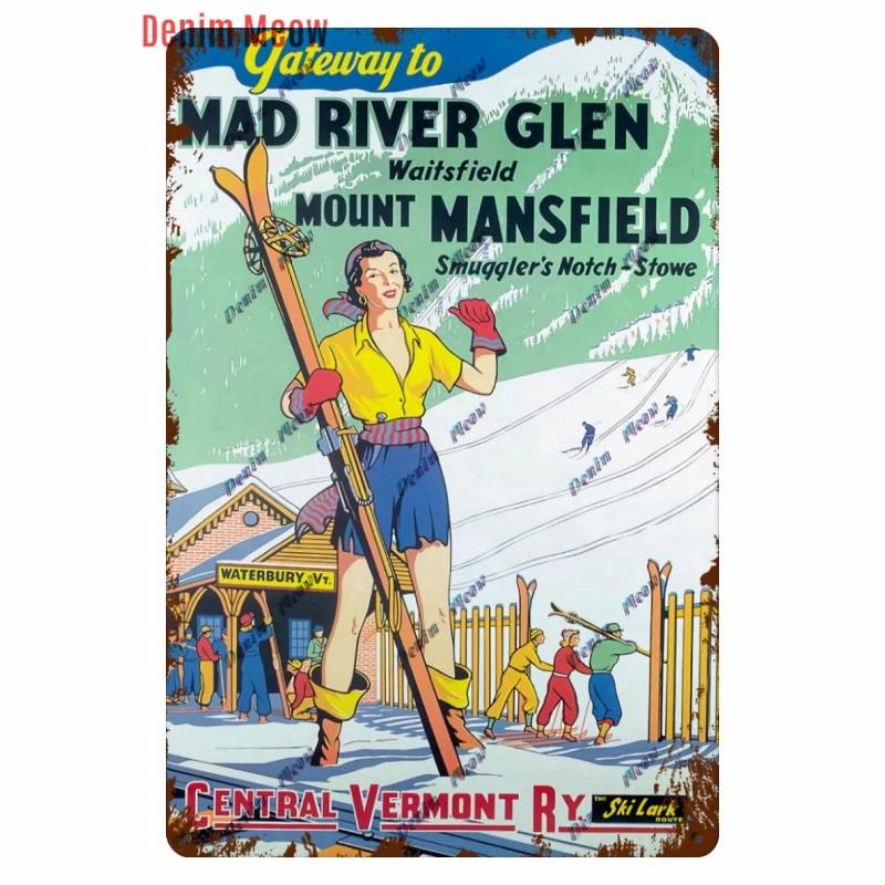 Vintage Ski Patrol Metal Poster, Retro Apres Skiing Tin Sign, Outdoor Winter Sports, Ski Team Printing Decoration, Plates, WY262