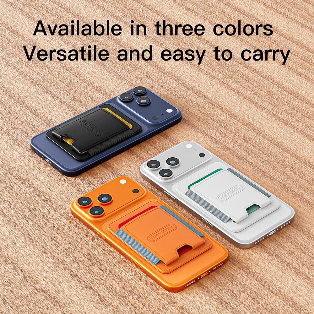 KEYSION Magnetischer Kartenhalter für Magsafe für iPhone 17 16 15 Pro Max Samsung Huawei Elastische PU-Leder Geldbörse Tasche Handyhülle