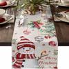 Christmas Table Runner with Santa and Tree Design