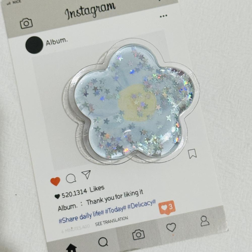 Korea Cute Glitter Flower Phone Griptok Grip Tok Stand Holder For iPhone Universal Accessories Finger Tips Bracket