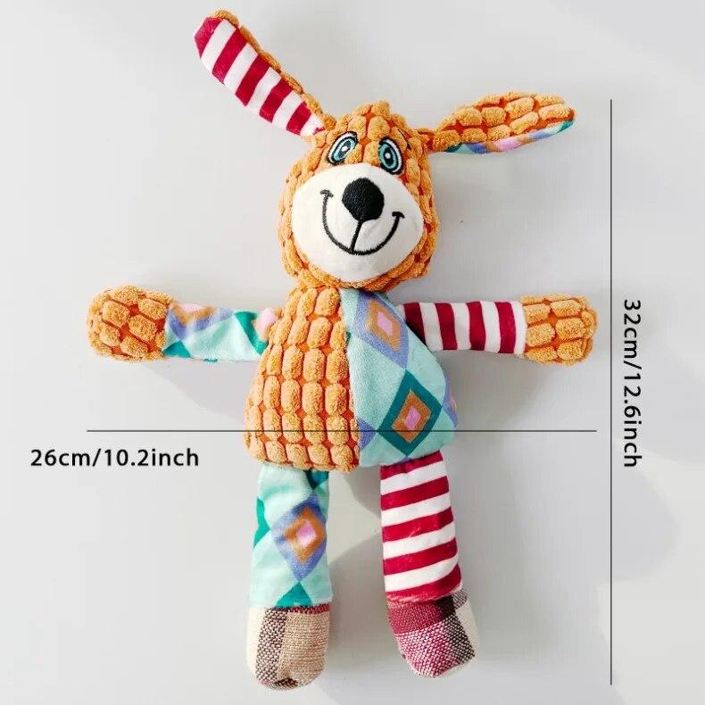 Dog Toys for Small Large Dogs Animal Plush Dog Squeaky Toy Puppy Chew Toys Bite Resistant Pet Toy With Sounding Collision Color