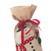 Christmas Bottle Bags Burlap Sack Drawstring Reusable for Holiday Xmas