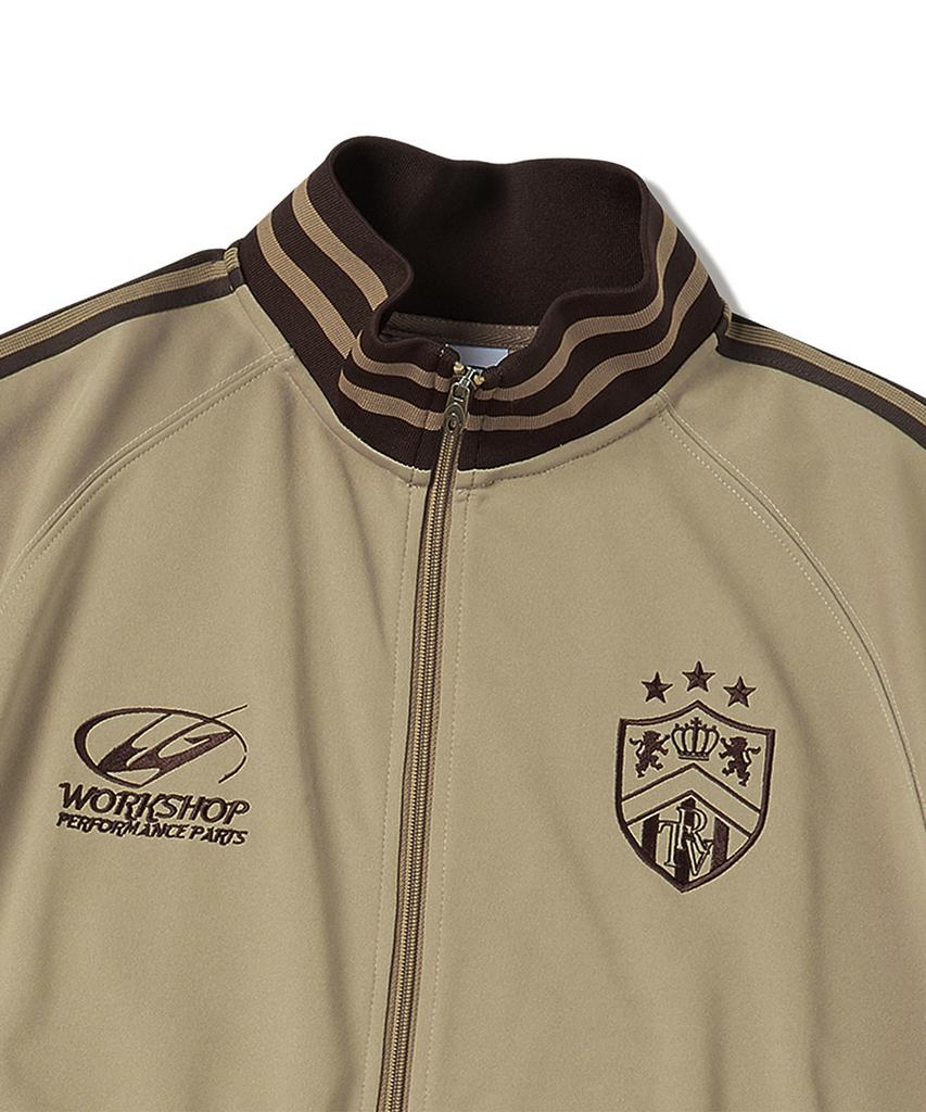 Travel Jersey Track Short Sleeve Jacket Beige