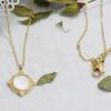 Sky Realm White Shell Clavicle Necklace: Gold-Plated Titanium Steel, Retro Light Luxury Design