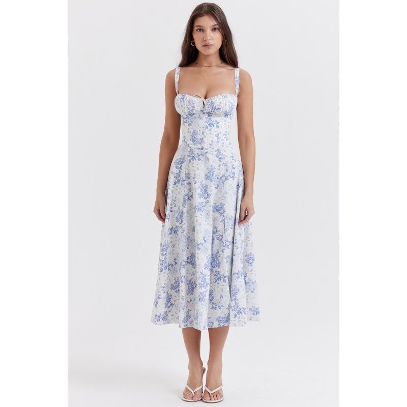2026 popular summer commuter temperament solid color fashionable high-end suspender dress skirt women