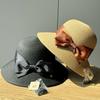 Women's summer hat that makes the face look smaller, Korean-style bowknot wide-brimmed straw beach hat, fashionable sun-protective straw hat