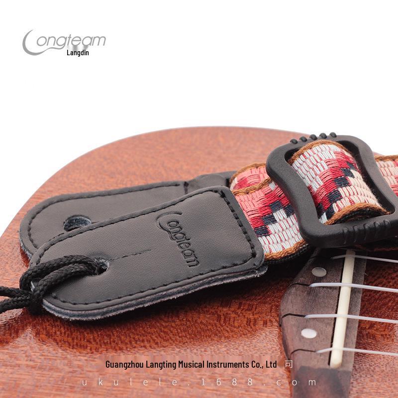 Bohemian Ethnic Leather Ukulele Headstock and Endpin Strap