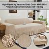 1PC All-Season Jacquard Pattern Sofa Cover with High Elasticity Easy Installation Pet-Friendly Skirt Hem for Living Room