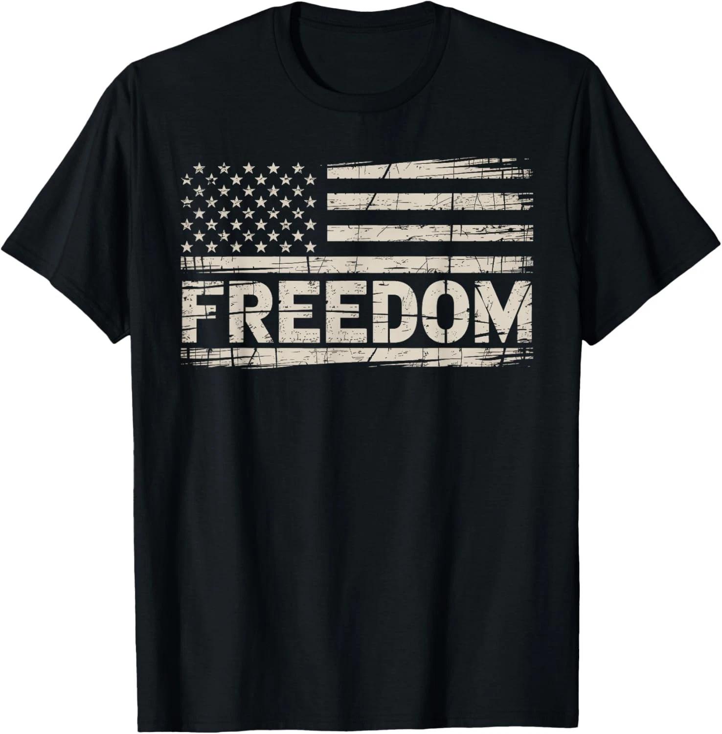 

Freedom USA Flag Gift Unisex T-Shirt L