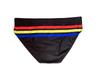 JESSBORN Men's Striped Swim Trunks - Stylish Youth Swimsuit for Beach, Pool, and Sports.