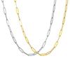 Exquisite 925 Silver Paperclip Clavicle Necklace for Women Birthday Party Jewelry