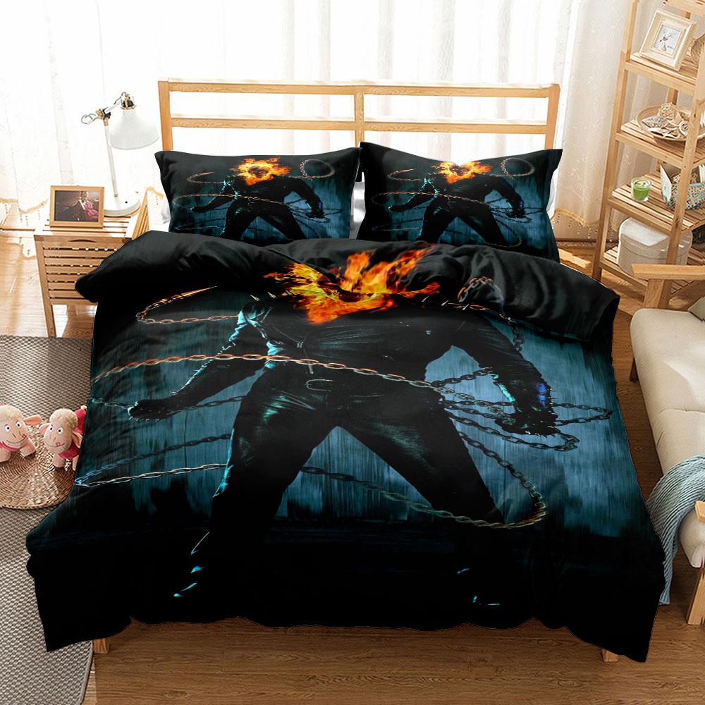 Ghost Raider Duvet Cover Set King Queen Double Full Twin Single Size Bed Linen Set