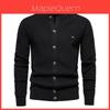 Cotton Mens Knit Cardigan With Stand Collar For Casual Winter Wear