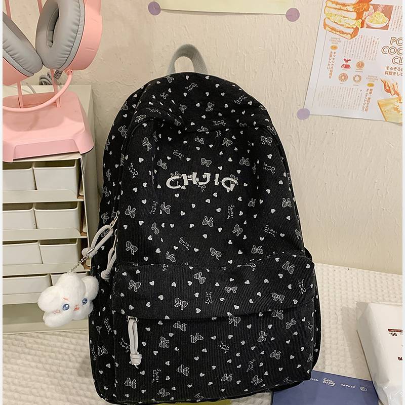 Rucksack im koreanischen Stil mit Schleifen und Stickereien für die Universität und den täglichen Gebrauch