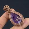 Amethyst Pendant Gemstone Jewelry, 999 Copper Wire Wrapped Pendant, Gift For Women Handmade Pendant