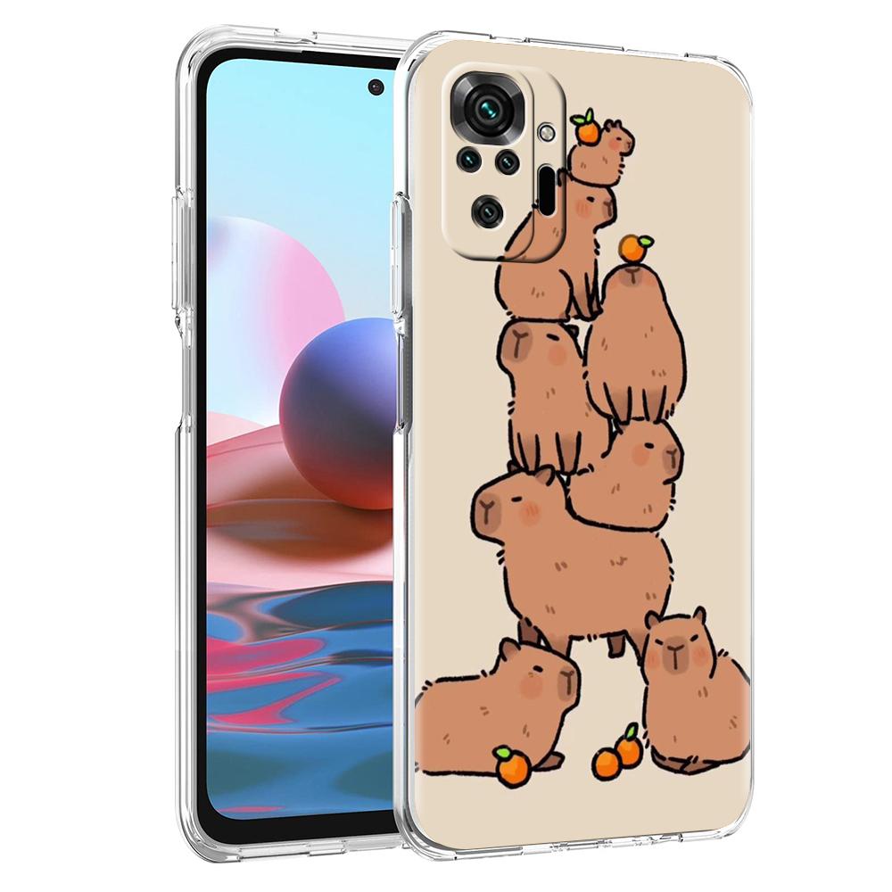

Cartoon Capybara Phone Case Cover for Redmi Note 10 11 11T 7 8 8T 9 K40 Gaming 9A 9C Pro Plus Transparent Shell Capas Fundas Bag Redmi 9T
