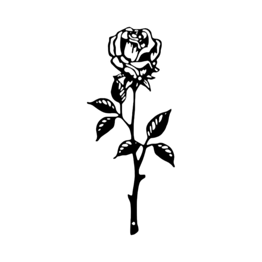 Metal Wall Art Rose Sculpture Decorative Ironwork Minimalist Modern Wall Hanging for Indoor Outdoor Use Living Room Bedroom Decor