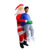 Inflatable Christmas Reindeer Riding Dinosaur Costume - Funny Holiday Party Santa Claus Hug