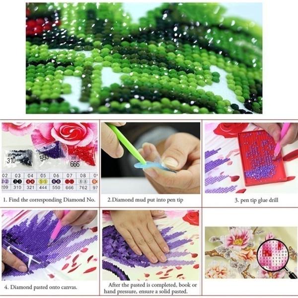 YSCOLOR Diamond Painting 5D Fai Da Te - Ragazza Angelo, Tela 30x40cm - Kit Completo Con Diamanti Rotondi, Adesivo E Penna