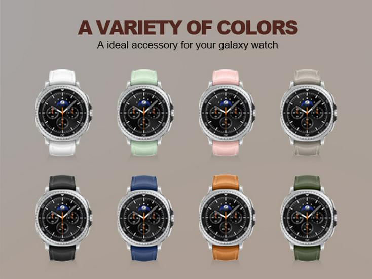 Compatible Leather & Silicone Strap for Samsung Galaxy Watch 8/8 Classic