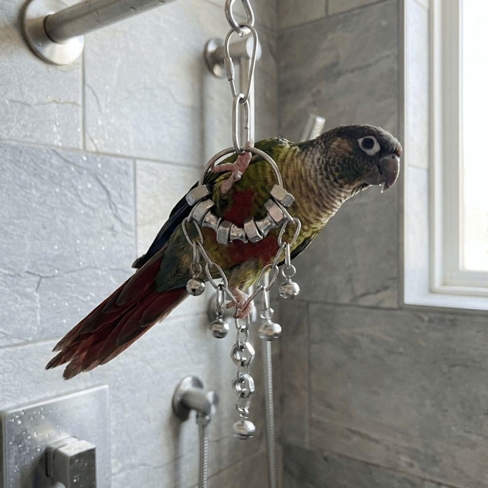 Wear-resistant Metal Bird Chain Bells Toys Bite Resistant Bird Cage Hanging Toy Small Medium Birds