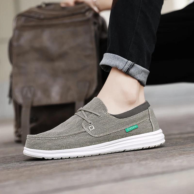 Fashion New Men Vulcanize Casual Shoes Fashion Soft Canvas Shoes Breathable Men's Walking Flat Sneakers Outdoor Light Men's Shoes