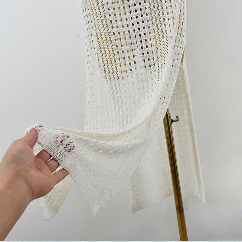 High Slit Sexy Cut Out Vest Dress V Neck Vacation Style Sexy Sleeveless Fashion Style Export Bandage Dress Knitting Long Dress