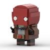 MOC Building Blocks Set Square Head Boy Building Blocks Red Hood Assembly Assembled Building Blocks Toy Model Gift Boy