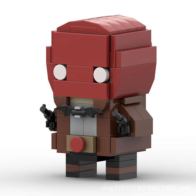 MOC Building Blocks Set Square Head Boy Building Blocks Red Hood Assembly Assembled Building Blocks Toy Model Gift Boy